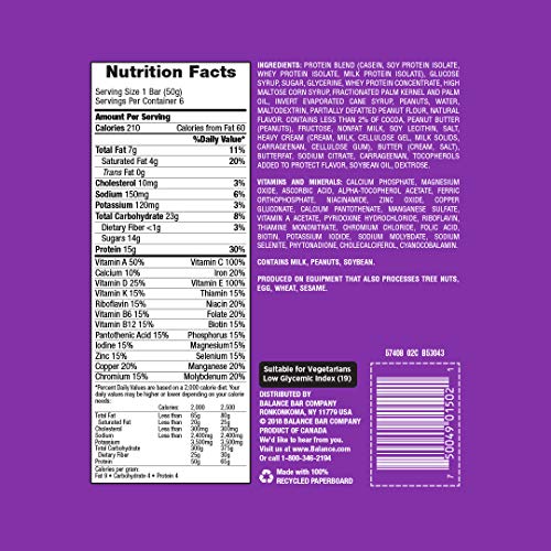 Balance Bar--Caramel Nut Blast Nutrition Bars--Caramel Nut Flavored Protein Nutrition Bar--15g Protein--6-1.76oz. Bars