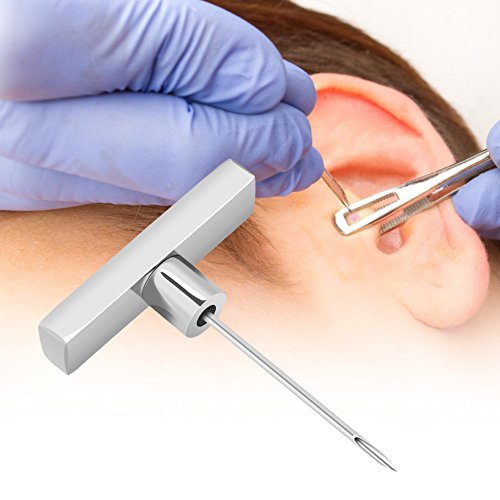 Body Piercing Tools,2 Sizes Tattoo Accessories Body Piercing Needle Pusher 316L Steel Holder Piercing Tool(L)