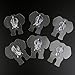 WINOMO Adhesive Hooks Transparent Reusable Wall Hooks with Elephant Shape - 6 Pack