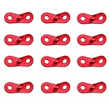 TRIWONDER Aluminum Alloy Guyline Cord Adjuster Tent Tensioners Rope Adjuster for Tent Hiking Camping (Red (2 Holes) - 12 Pack)