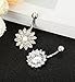 REVOLIA 2-3Pcs 14G Stainless Steel Belly Button Rings for Women CZ Flower Body Piercing Jewelry (G :2Pcs Style D)