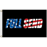 OZMI Full Send US Flag, 3x5Ft Black Polyester Nelk Nelkboys for The Boys Banner with Brass Grommets, Flag for College Footbal