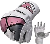 RDX MMA Gloves Women Grappling Martial Arts Sparring Punching Bag Ladies Cage Fighting Maya Hide Leather Mitts Girls UFC Combat Training