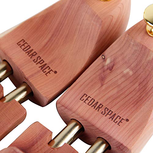 Cedar Space Men's Shoe Trees Twin Tube Adjustable Red Cedar Wood Boots Trees US Size X-Large (Fits Shoe Sizes 12-13)