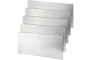 HENBOW 5 Pcs 20 Gauge Steel Sheet Metal,12" x 6" Cold Rolled Galvanized Steel Plate,Easy to Weld,Cut,Shape,Metal Sheets for DIY Projects,Auto Repair,Professional Use