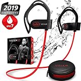 [Newest 2019] Villain Wireless Workout Bluetooth Headphones for Running and Gym - Best Sport Earbuds for Men & Women - Waterproof IPX7 Sports Earphones - Noise Cancelling Headsets for iPhone & Android
