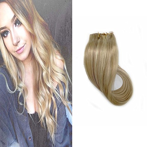 Hair Extensions Long Straight Full Head Clip in Extensions Blonde Highlights Real Human Hair Extension with Clips in/on, 7 Pieces Per Set(#27/613, 15 Inch) Hair Extensions Long Straight Full Head Clip in Extensions Blonde Highlights Real Human Hair Extension with Clips in/on, 7 Pieces Per Set(#27/613, 15 Inch)