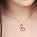 18k Rose Gold Plated Triple Rings Necklace,Interlocking Ring Charm Necklace,Sentiment Necklace -NGR059