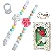 Vesta Baby Pacifier Clips with Silicone Teething Beads for Girls, MAM Pacifier Clip Adapter, Soothie Pacifier Holder & Baby Teether Holder, Universal Binky Clips are Best Baby Girl Gifts, Set of 2