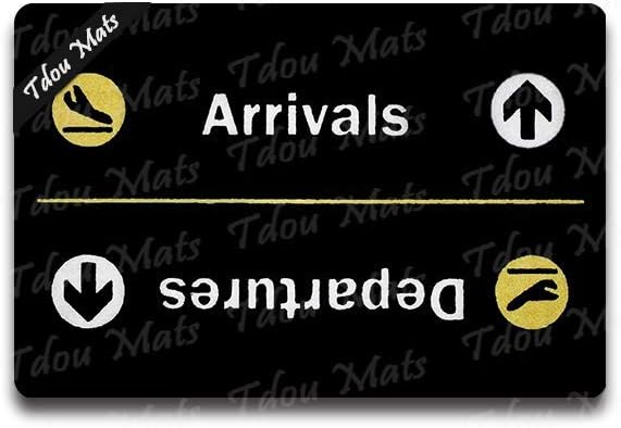 Tdou Cindy&Anne Arrivals/Departures Doormat Funny Door Mat Entrance Front Door Mat Home Doormat Indoor Outdoor Decor Doormat Non-Slip Rubber Backing Mat 23.6x15.7 Inch