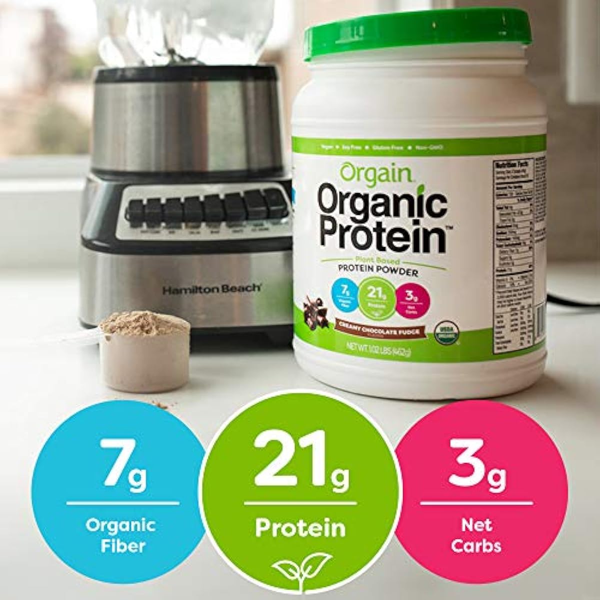 Orgain Organic Vegan Protein Superfoods Powder Vanilla 16oz Orgain Organic Plant Based Protein Powder, Creamy Chocolate Fudge
