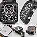 Soleasy Argus Panoptes - Men's Triple-Movement Square Dial Leather Band Quartz Analog Wrist Watch WTH1007