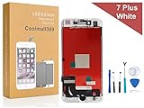 iPhone 7 Plus Screen Replacement For Lcd Touch Screen Digitizer Frame Assembly Set with 3D Touch Coolmall369 Free Tool Set (White)