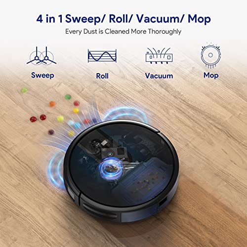 Robot Vacuum and Mop, Bagotte BG750 4in1 Robot Vacuum Cleaner, 2000Pa Strong Suction Robot Mop