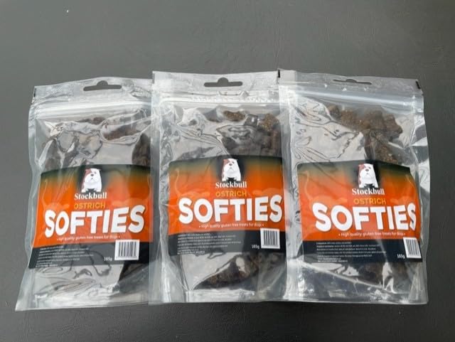Stockbull Softies Dog Training Treats - Ostrich (3 x 165g bags)