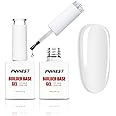 FANNEST Builder Gel Rubber Base Gel Polish Kit, 15ml*2pcs For Nails Thickening, Nail Strengthening Extension Sculpting Nail Glue, Repair Gel in a Bottle, Soak Off UV LED With Rubber Base Coat