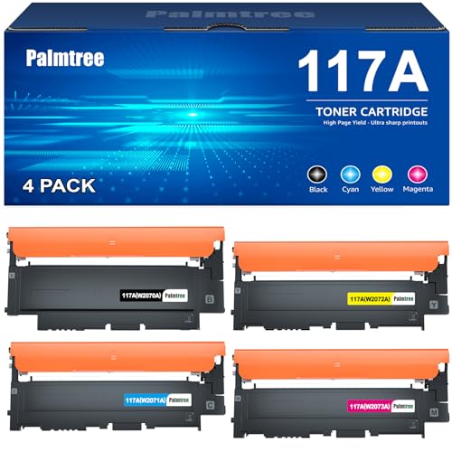 Palmtree 117A Toner Compatible for HP Color Laser 150nw MFP 179fnw 179fwg 150a 178nw 178nwg Pack of 4