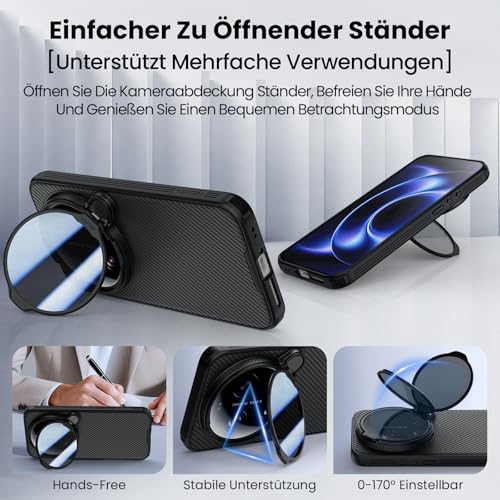 Nillkin Case for Xiaomi 17 Ultra, MagSafe Compatible, Thin Magnetic Phone Case with Tinted Camera Protective Cover & Stand, TPU+CP, Matt, Non-Slip, Black