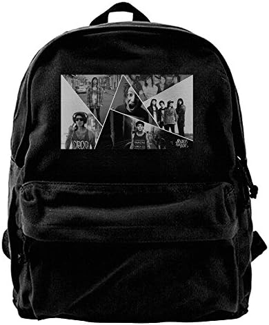ATTENRY Canvas Backpacks Pierce The Veil Band Canvas Backpack Travel Rucksack Backpack Daypack Knapsack Laptop Shoulder Bag