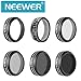 Neewer 6 Pieces Filter Kit for DJI Phantom 4 Pro Quadcopter - UV, CPL, ND4, ND8, ND16 and ND32 Filter, Made of Optical Glass and Aluminum Alloy Frame and Waterproof MRC 16-Layer Coating (Black)