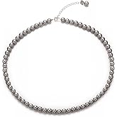 Aleasha 14" Sterling Silver Shell Pearl Choker for Women 4mm 6mm 8mm Dainty Pearl Necklaces s925 Wedding Jewelry