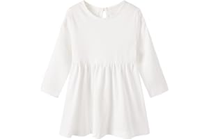 pureborn Baby Toddler Girl Dress Solid Playwear Dresses 0-6T