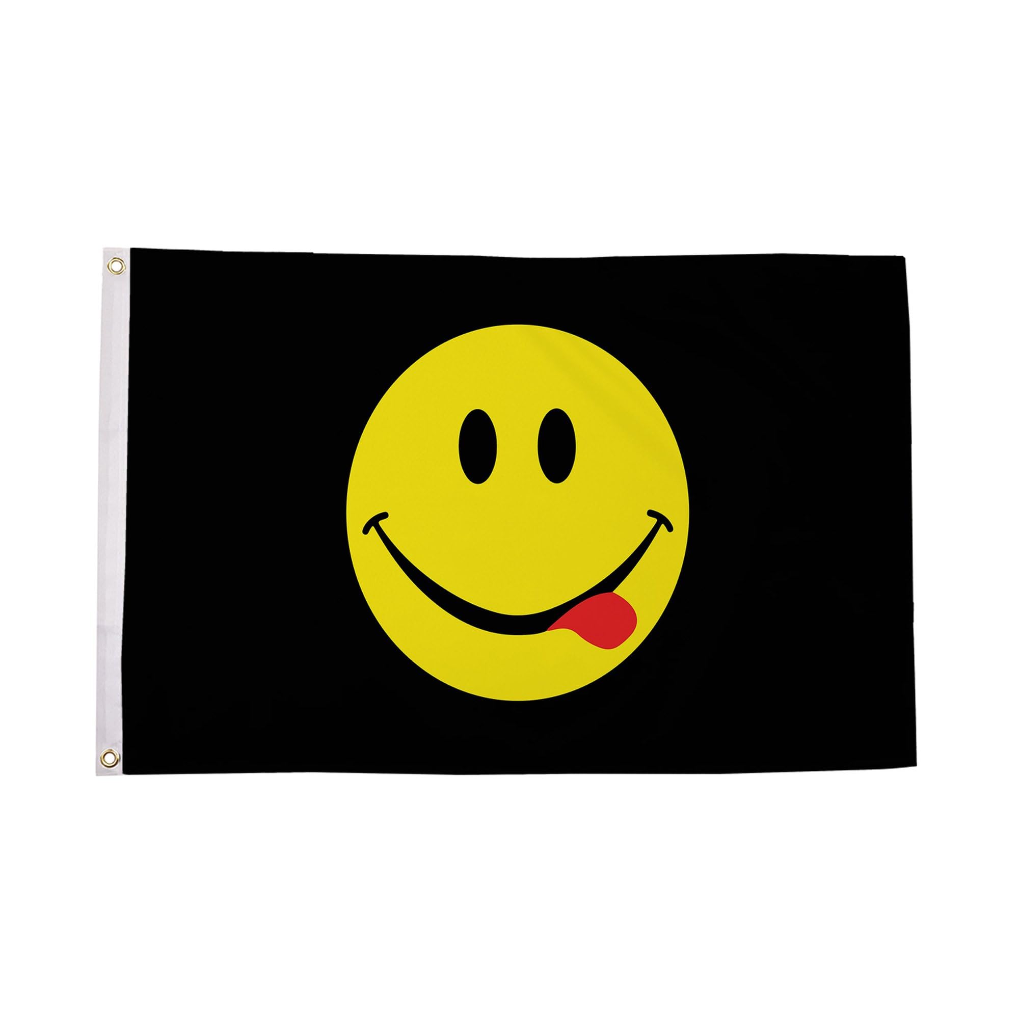 Flagtex Smiley Face Acid Flag 5ft x 3ft Large Flag 150cm x 90cm | Premium Woven Polyester with Brass Eyelets | Indoor Outdoor Display Garden Decoration Wall Hanging