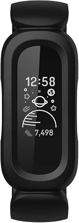 Fitbit Ace 3 Activity Tracker Kids Black Red Animated Faces 8 Day Battery Water view 2