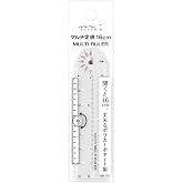 DESIGNPHIL 42263006 Midori Multi Ruler, 6.3 inches (16 cm), Transparent