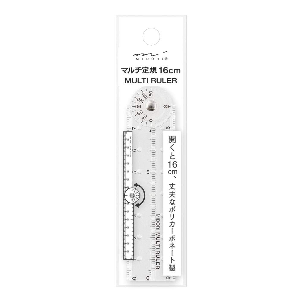 Midori 42263006 Ruler, Multi Ruler, 6.3 inches (16 cm), Transparent