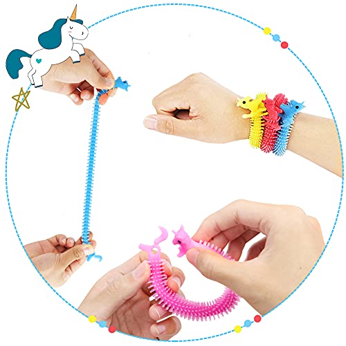 AMOR PRESENT Stretchy String Fidget Toys, 12PCS Sensory Fidget Worm Stretch Toys for Kids Toddlers Adults with ADD ADHD, Autism Monkey Noodle Fidget for Stress Relief Anti Anxiety