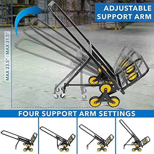 MountIt! Stair Climbing Dolly 3 Wheel Stair Climbing Cart Easily Lift Heavy Items Up and