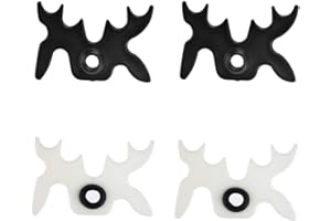 WEISHENG 4pcs Billiard Pool Cue Stick Plastic Slip-On Portable Moosehead Bridge Head(White,Black)