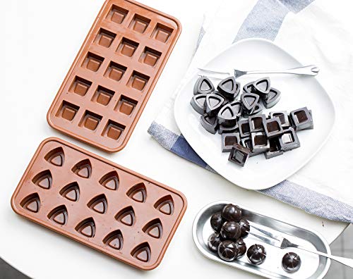 Aokinle Silicone Chocolate Molds,Candy Molds-5 Pack,Mini Baking Molds Non Stick,Hard Gummy Candy,BPA Free Candy Making Mold