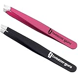 2-Pack Slant Tip Stainless Steel Tweezers for