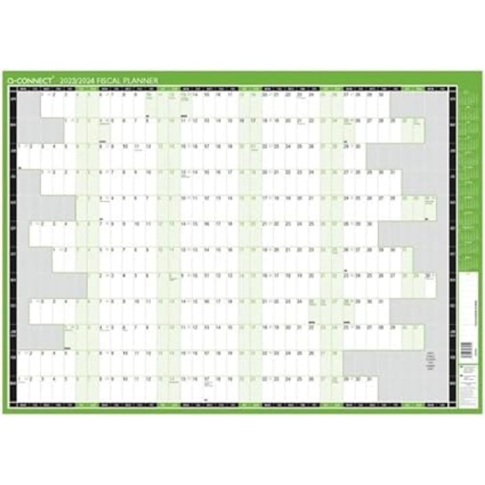 Q-Connect Compact Year Planner 2024, Green and white (KFCYP24)