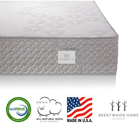 Brentwood Home S-Bed, 11-Inch Organic Latex and Gel Memory Foam Mattress, CertiPUR-US, Made in USA, 25 Year Warranty, Natural Wool Layer, Plush, Queen Size