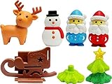 IWAKO Christmas Pencil Erasers Blister Pack BRI047 Japanese Collectible Puzzle Erasers