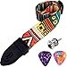 WOGOD Guitar Strap Jacquard Weave Hootenanny Guitar Strap with Leather Ends