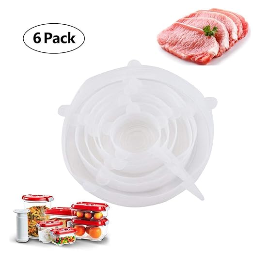 Roebii Tapas De Tazón De Sellado Elástico De Silicona, 6 Piezas ...