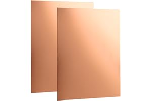 ZOFORTY 2Pcs Pure Copper Sheet 8 x 12 Inch 24 Gauge/0.5mm Metal Copper Plate Film Attached Copper Plates for Crafts, Jewelry, Repair, Electrical, Industry