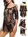 Avidlove Women Chemises Lace Smock Lingerie Mini Babydoll S-4XL Black