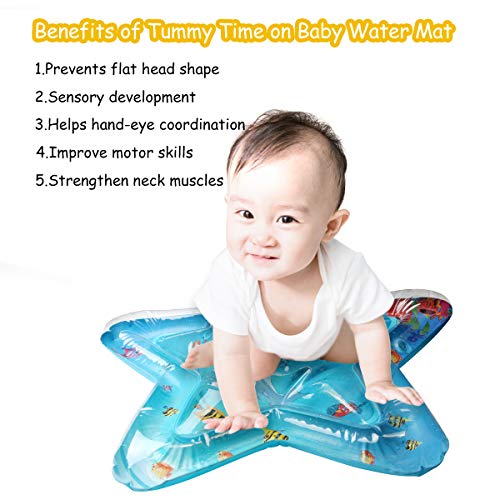 Monocho Inflatable Baby Water Play Mat, Leak-Proof Tummy Time Mat BPA Free Premium Water Cushion for Infants Fun Activity Center Play Toy (Pentagram) - Thumbnail 2