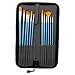 U.S. Art Supply Halloween Face Paint 12-Piece Long Handle Premium Nylon Hair Brush Set with Carry Case