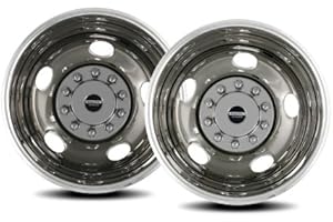 Pacific Dualies 30-3950 19.5" Polished Stainless Steel Wheel Simulator Rear Tag Axle Kit for 1974-2005 Chevy GMC HD 3500/P30 Truck RV Motorhome