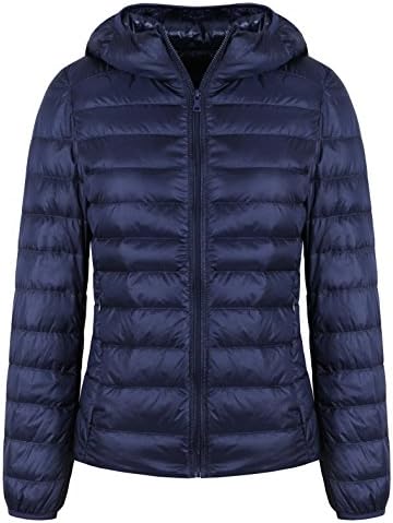 FADTOP Women's Hooded Packable Ultra Light Weight Short Down Jacket Down Coat