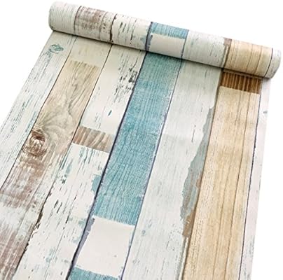 Amazon Com Self Adhes Vinyl Film Rustic Plank Wood Shelf Drawer
