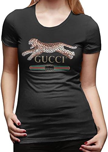 Women's T-Shirt Gucci Logo with Leopard Pattern Short Sleeves Tees Tops