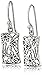 Amazon Collection Sterling Silver Bali Filigree Rectangle Drop Dangle Earrings