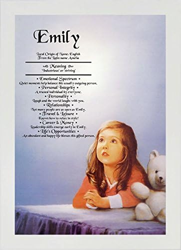 First Name Meaning Print - Girl Praying Design White Frame
